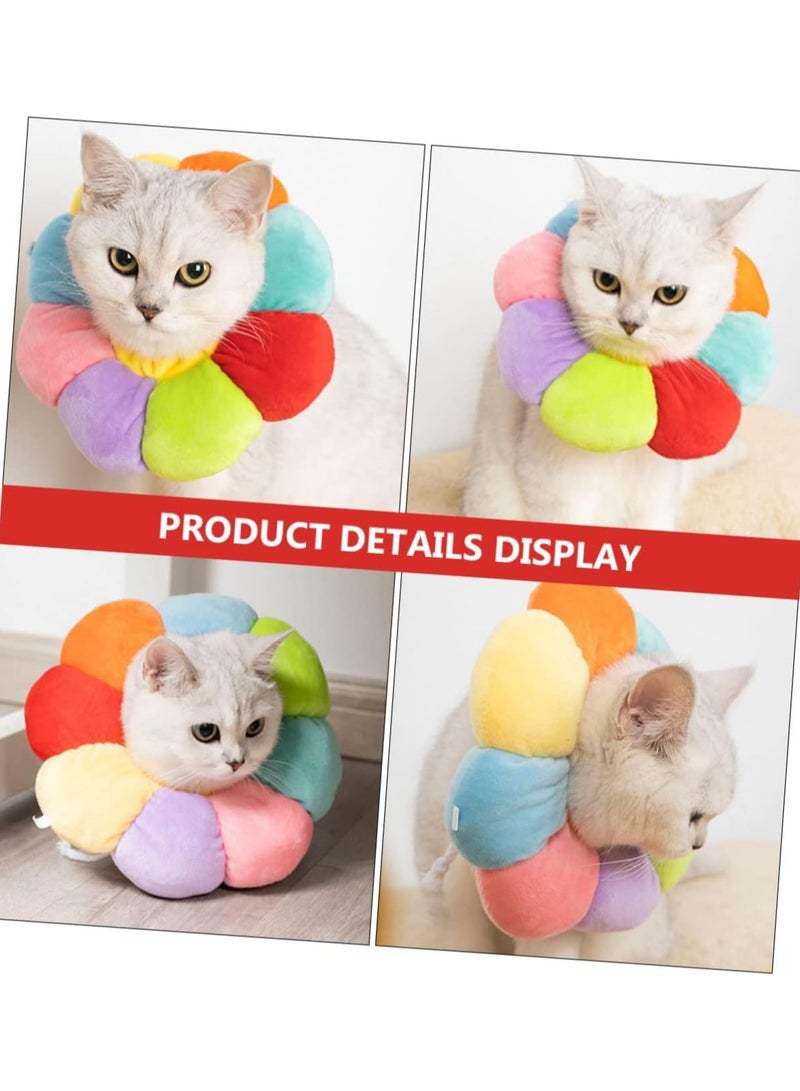 A.M Adjustable Recovery Pet Cone E-Collar for Cats Puppy Rabbit, Cute Flower Elizabeth Protective Collar Wound Healing Practical Neck Cover - Image 3