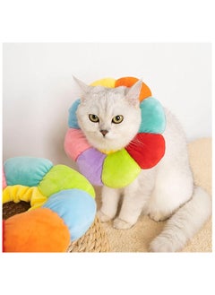A.M Adjustable Recovery Pet Cone E-Collar for Cats Puppy Rabbit, Cute Flower Elizabeth Protective Collar Wound Healing Practical Neck Cover  - Image 1