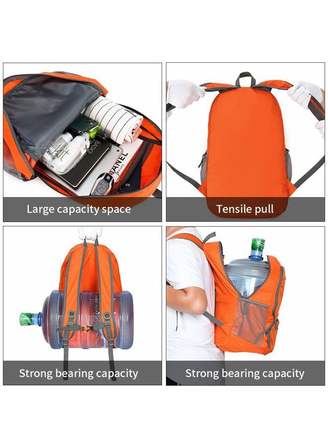 FENGDONG 35L Lightweight Foldable Waterproof Packable Travel Hiking Backpack Daypack for men women Orange - Image 5