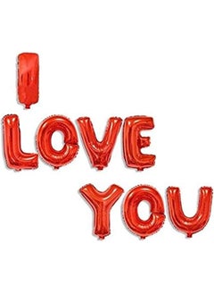 Scrolls I Love You Balloon Banner, 16 Inch Foil Letter Valentine’s Day Balloon Sign for Birthday Party Mother’s day Father’s day Marriage Proposal Wedding Anniversary Party Decorations & Supplies (Red)  - Image 1