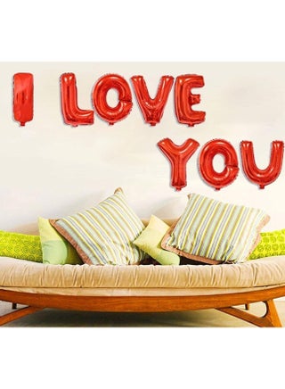 I Love You Balloon Banner, 16 Inch Foil Letter Valentine’s Day Balloon Sign for Birthday Party Mother’s day Father’s day Marriage Proposal Wedding Anniversary Party Decorations & Supplies (Red) - view 3