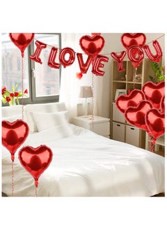 Scrolls I Love You Balloon Banner, 16 Inch Foil Letter Valentine’s Day Balloon Sign for Birthday Party Mother’s day Father’s day Marriage Proposal Wedding Anniversary Party Decorations & Supplies (Red)  - Image 4