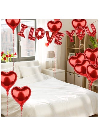 I Love You Balloon Banner, 16 Inch Foil Letter Valentine’s Day Balloon Sign for Birthday Party Mother’s day Father’s day Marriage Proposal Wedding Anniversary Party Decorations & Supplies (Red) - view 4