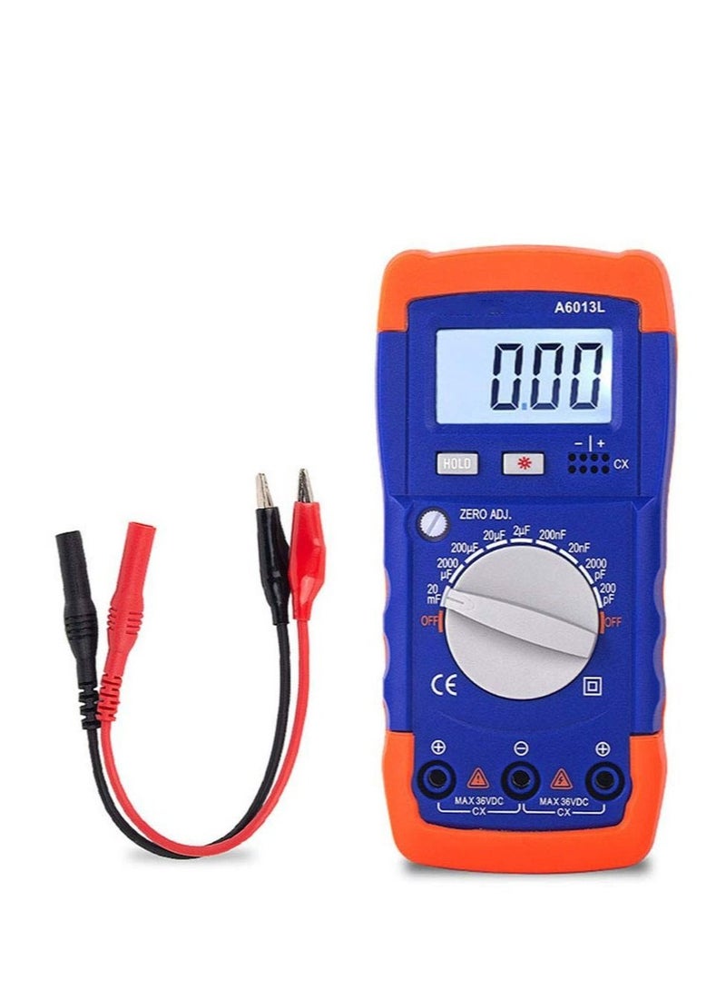 KASTWAVE Digital Capacitance Meter Multimeter Professional A6013L Capacitor Tester Measures Voltage Current Resistance Diodes Continuity Duty-Cycle Capacitance Temperature - Image 1