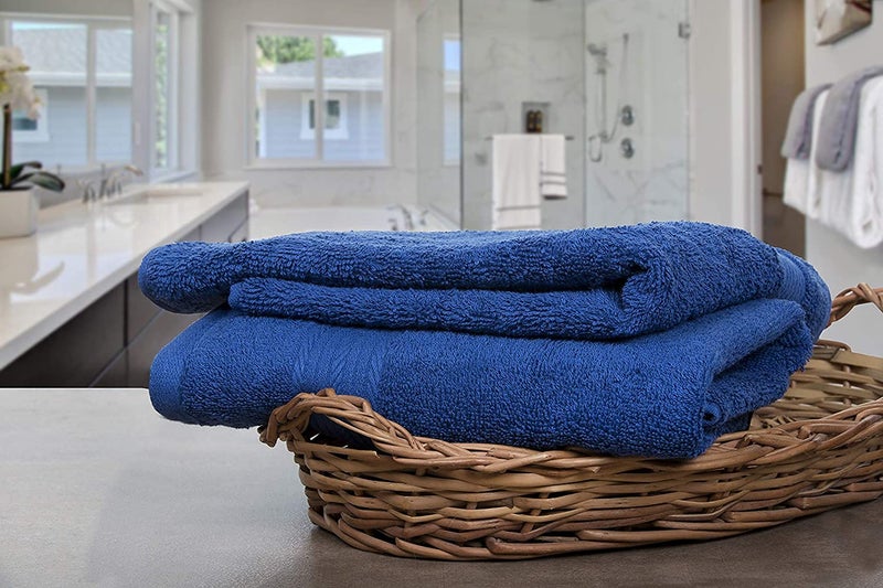 Vocal Store Ultra Soft, Super Absorbent, 100% Cotton 2 Piece Bath Towel Set, 600 GSM, 30 inch x 60 inch (Blue, Set of 2) TW-V04-BLU-2 - Image 4