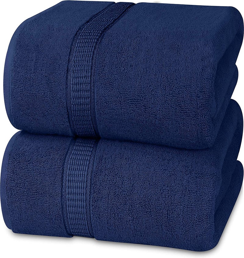 Vocal Store Ultra Soft, Super Absorbent, 100% Cotton 2 Piece Bath Towel Set, 600 GSM, 30 inch x 60 inch (Blue, Set of 2) TW-V04-BLU-2 - Image 1