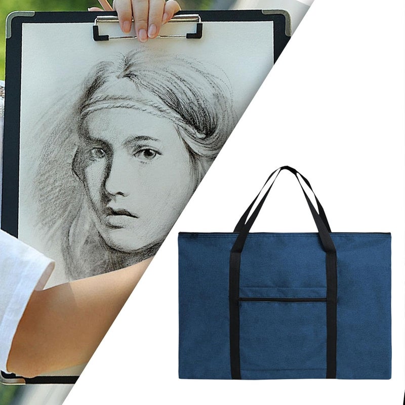 Organize Bulletin Board Water Resistant Portable Practical Painting Draw Board Handbag for Poster Calendar, Navy 8K A3 - Image 4
