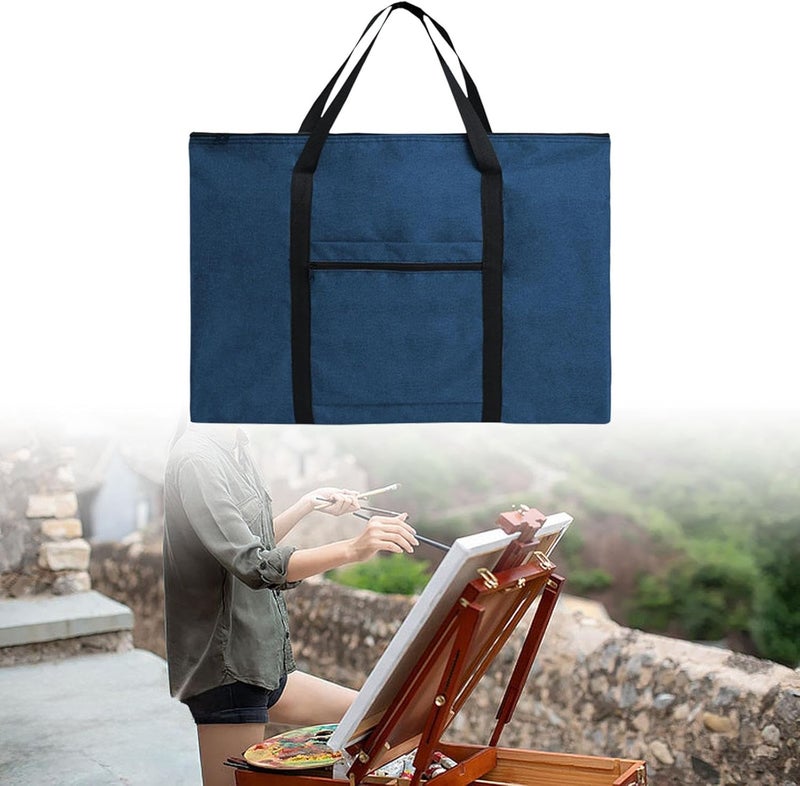 Organize Bulletin Board Water Resistant Portable Practical Painting Draw Board Handbag for Poster Calendar, Navy 8K A3 - Image 5