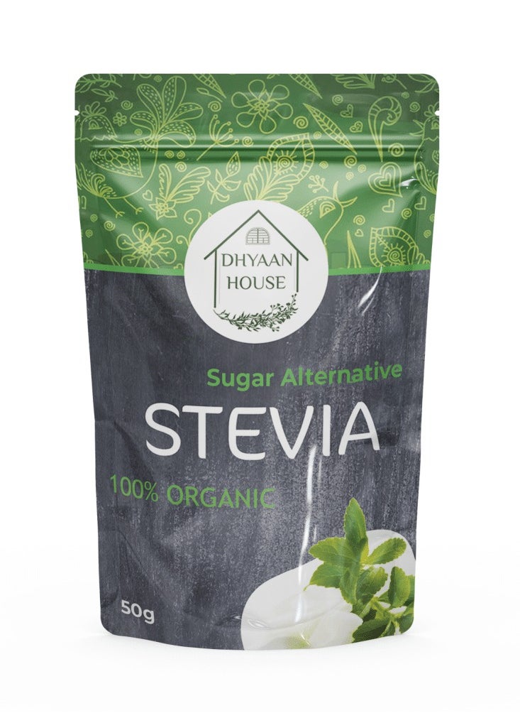 Dhyaan House - Pure Green sugar alternative Stevia Powder - 50 gm - Image 1