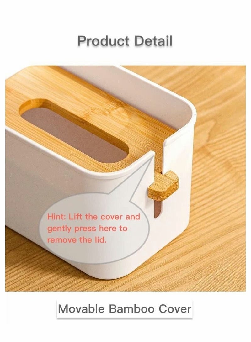 Y&D Box Cover for Disposable Paper Facial Tissues, Wooden Liftable lid Tissue Holder Storage on Bathroom Vanity, Countertop, Bedroom Dresser, Night Stand, Desk  - Image 2