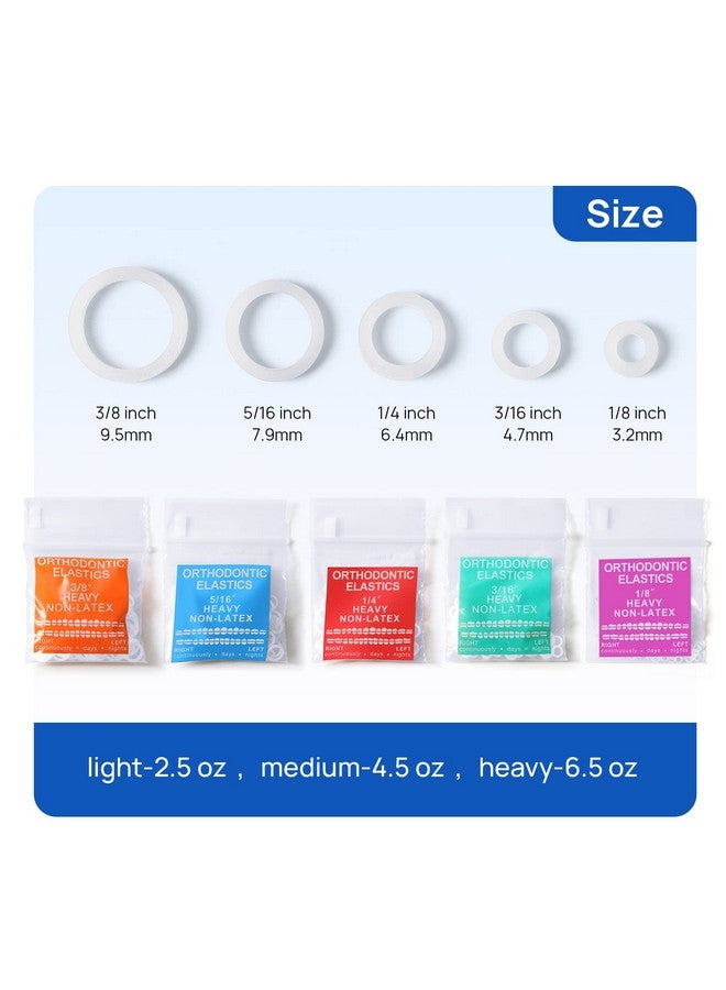 JMU أشرطة مطاطية تقويمية للأسنان مقاس 316 بوصة ثقيلة 6.5 أونصة عبوة من 100 شريط مطاطي داخل الفم شرائط مطاطية خالية من اللاتكس مصنوعة في الولايات المتحدة الأمريكية - Image 5