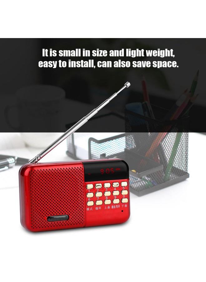 PW Cut Memory Stereo FM Radio U Disk/TF Music Mini USB FM Radio Speaker with 24-hour Standby