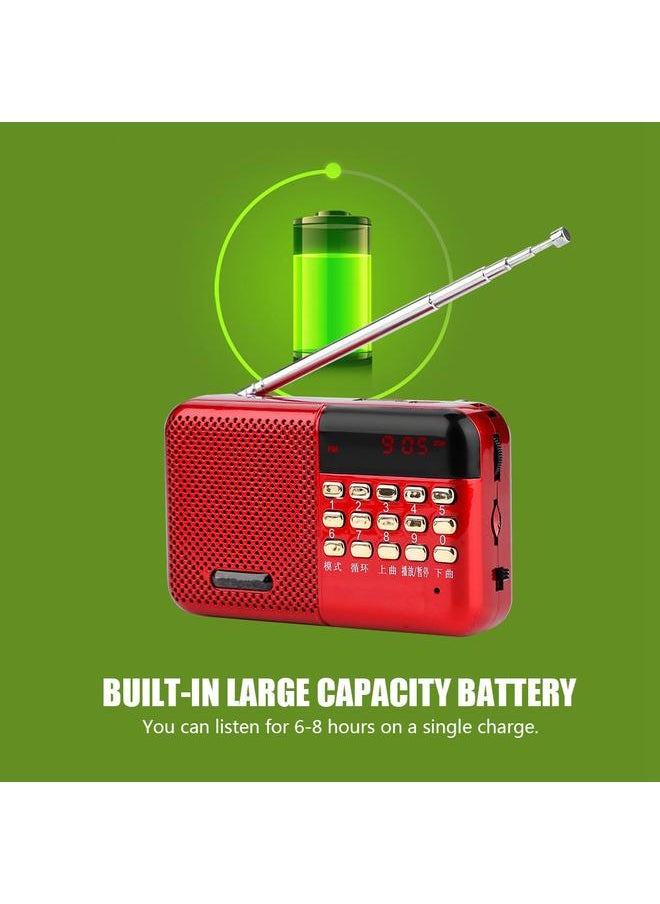 PW Cut Memory Stereo FM Radio U Disk/TF Music Mini USB FM Radio Speaker with 24-hour Standby