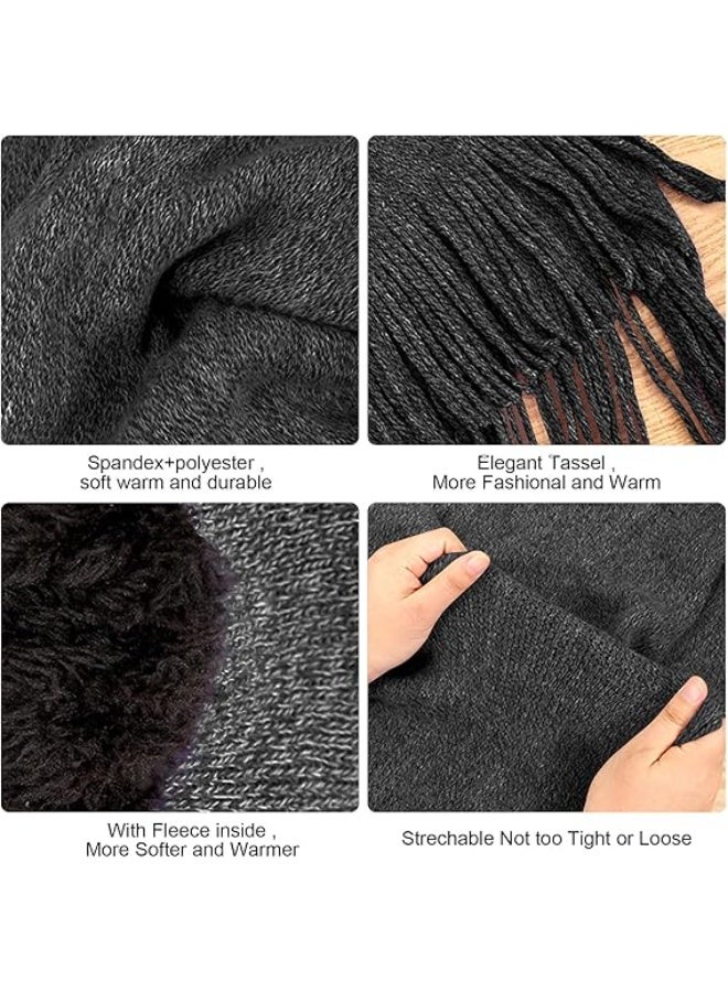 Bukela 3PCS Winter Warm Hat Scarf Gloves Set, Beanie Warm Cotton Scarves, Winter Beanie Hat Scarf Gloves Set For Women Men - Image 2