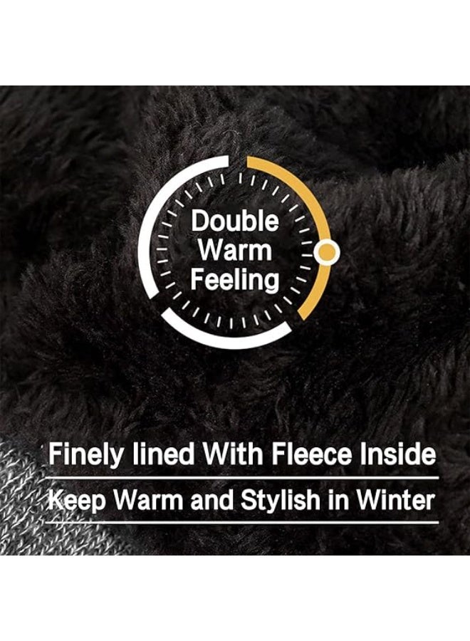 Bukela 3PCS Winter Warm Hat Scarf Gloves Set, Beanie Warm Cotton Scarves, Winter Beanie Hat Scarf Gloves Set For Women Men - Image 5
