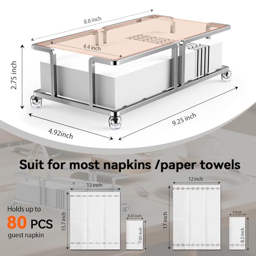 zizouoe Bathroom Napkin Holder Bathroom Paper Towel Holder Bathroom Guest Towel Holder Tray for Bathroom Napkin Holder Guest Towels Disposable Bathroom Kitchen Dinning Table - Image 3