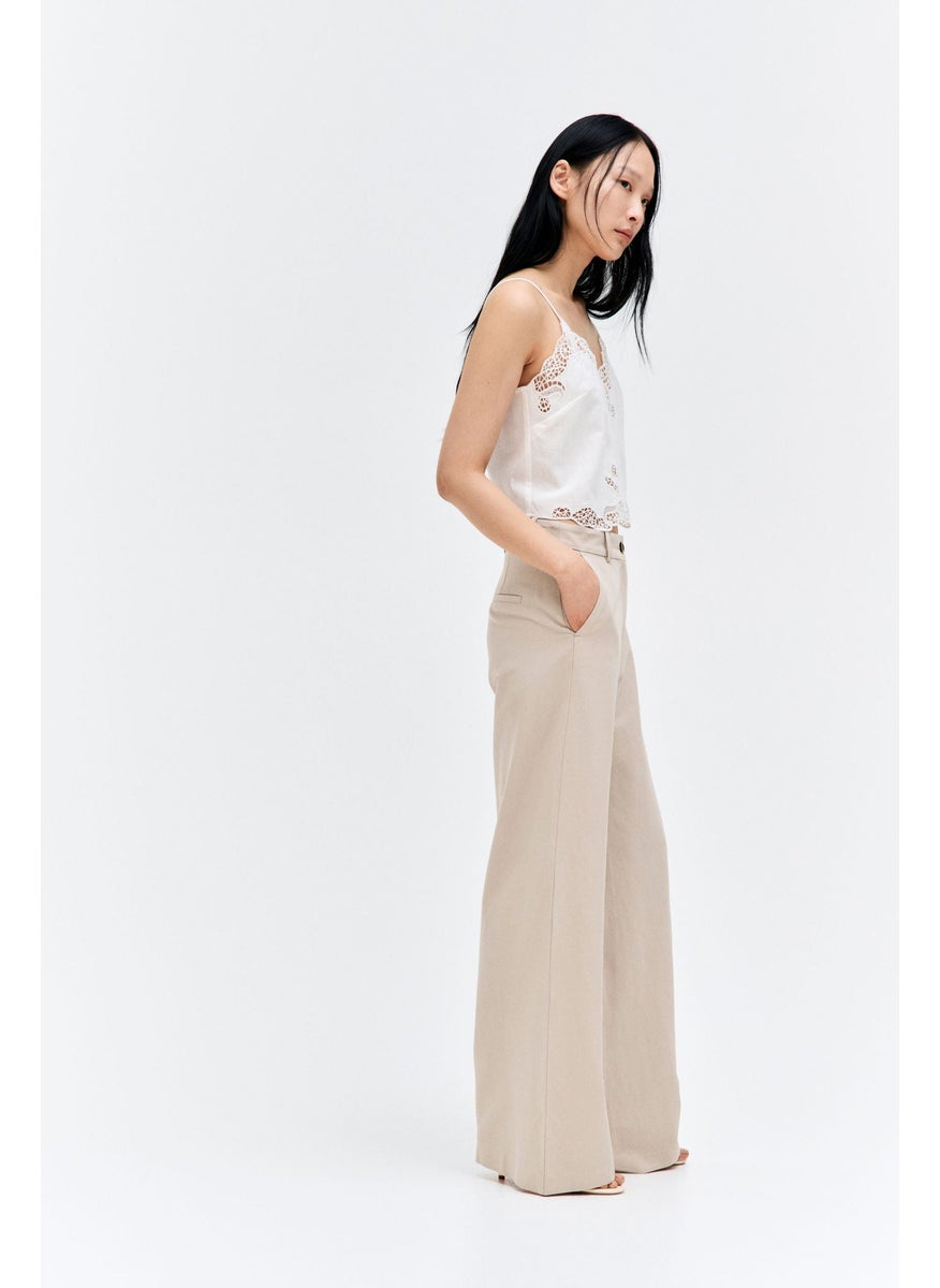 H&M Wide Linen-Blend Trousers  - Image 2