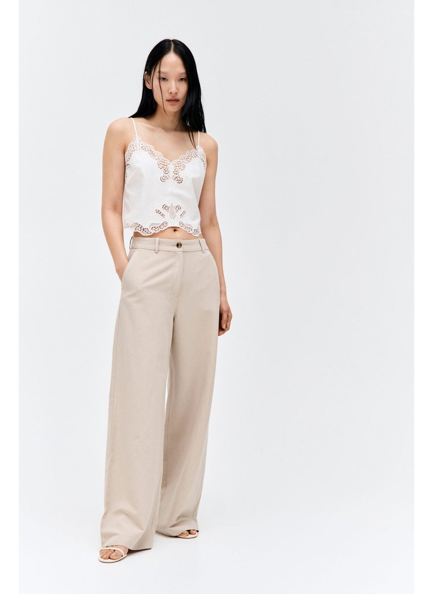 H&M Wide Linen-Blend Trousers  - Image 3