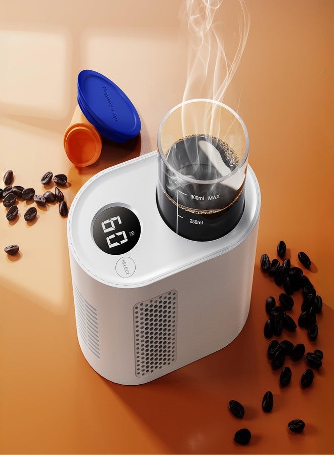 Nauttxon Cup Warmer for Desk with 300 ML Glass Cup - 3 in 1 Smart Baby Bottle Warmer & Drink Cooler & Yogurt Maker - Auto Heat Retention Smart Electric Cup Warmer for Milk Coffee, Tea (White) - Image 1
