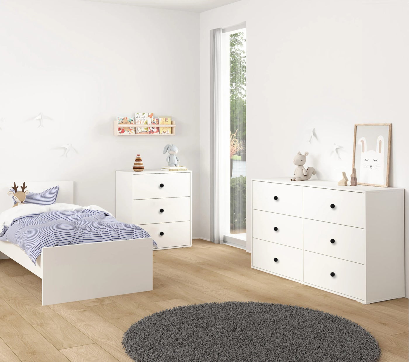 Modern MDF nightstand - Height 78 cm - Width 70 cm - Depth 40 cm, from Furniture Store.