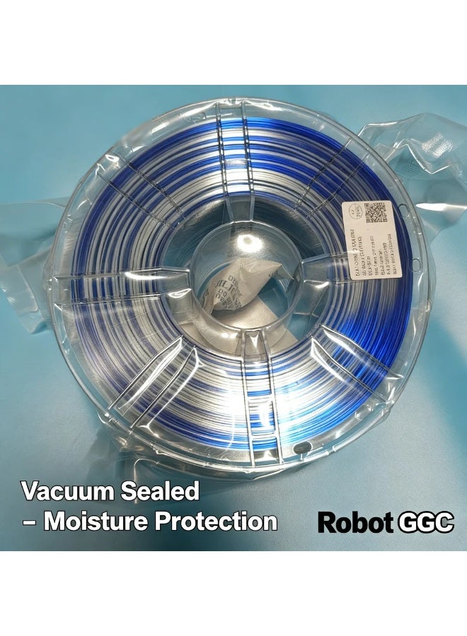 وبوت جي سي سي خيط PLA حريري بتدرج أزرق فضي سكري 1.75 مم وزن 1 كجم | خيط طباعة ثلاثية الأبعاد بلمعة معدنية ثنائية اللون | متوافق مع طابعات FDM للطباعة الزخرفية والمجسمات - Image 5