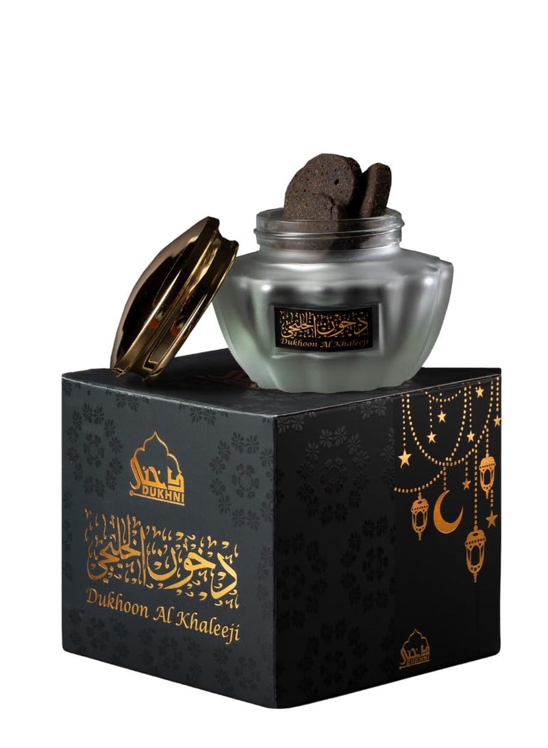 DUKHNI Dukhoon Al Khaleeji Oud Bakhoor by Dukhni Authentic Arabic Bakhoor Incense 40 gm jar Handmade Luxurious Zesty Oriental Blend Perfect for Prayer Ramadan and Eid Gift Hampers - Image 1