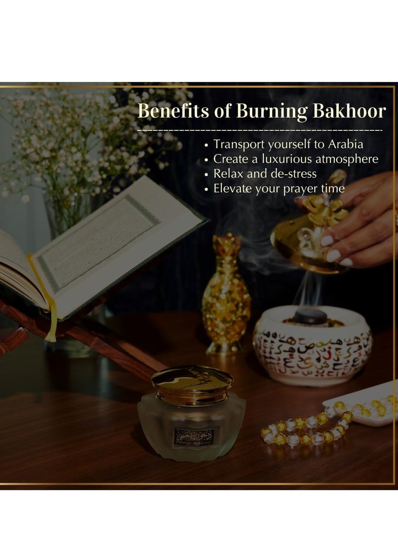 DUKHNI Dukhoon Al Khaleeji Oud Bakhoor by Dukhni Authentic Arabic Bakhoor Incense 40 gm jar Handmade Luxurious Zesty Oriental Blend Perfect for Prayer Ramadan and Eid Gift Hampers - Image 3