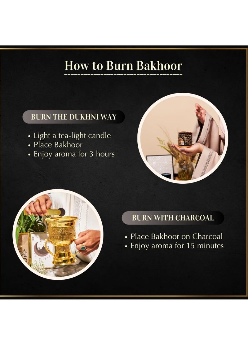 DUKHNI Dukhoon Al Khaleeji Oud Bakhoor by Dukhni Authentic Arabic Bakhoor Incense 40 gm jar Handmade Luxurious Zesty Oriental Blend Perfect for Prayer Ramadan and Eid Gift Hampers - Image 4