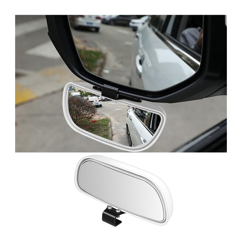 BESULEN Blind Spot Mirror for Car HD Glass Adjustable Convex Rear View Mirror Auto Exterior Accessories Auxiliary Universal Rectangle Wide Angle Blind Spot Mirror for Car SUV Truck White - Image 3