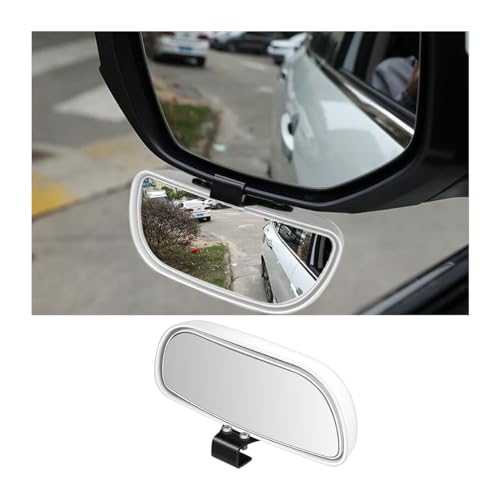 BESULEN Blind Spot Mirror for Car HD Glass Adjustable Convex Rear View Mirror Auto Exterior Accessories Auxiliary Universal Rectangle Wide Angle Blind Spot Mirror for Car SUV Truck White - Image 1