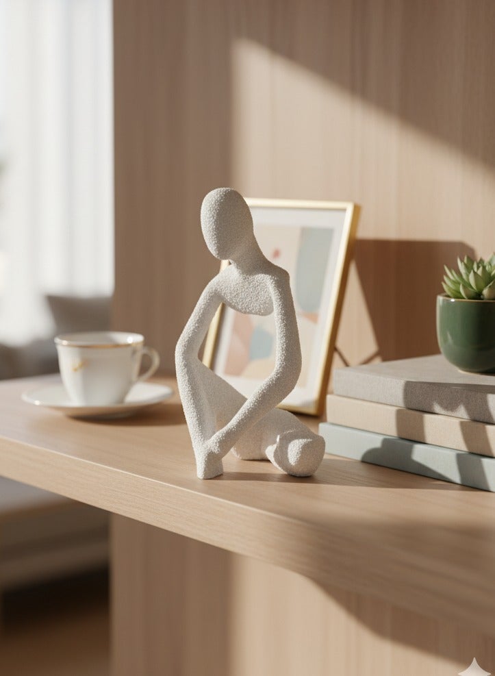 أخوة ثلاثي الأبعاد تمثال ديكور تجريدي لشخص متأمل يمنح شعورًا بالسكينة - Image 1