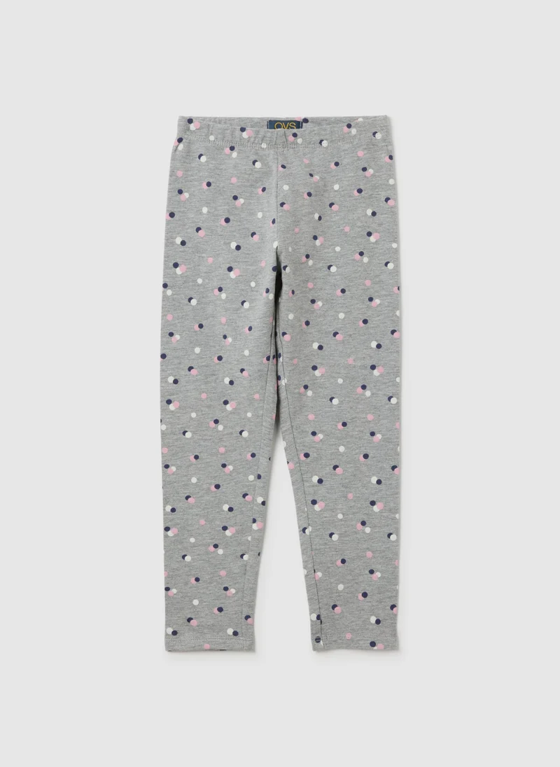 او في اس SKINNY MULTICOLOUR COTTON GIRL'S LEGGINGS