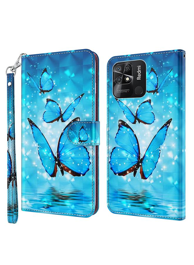 The Bros Case For Xiaomi Redmi 10C International Version 3D Painting Pattern TPU + PU Leather Phone Case