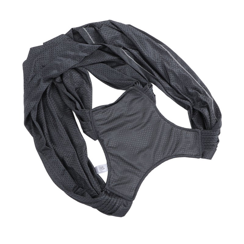 Baby Wrap Carrier Hands Free Breathable Adjustable Infant Cotton Sling For Toddler Black Large Size - Image 2