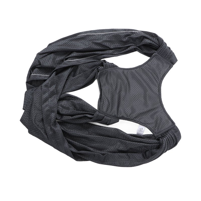 Baby Wrap Carrier Hands Free Breathable Adjustable Infant Cotton Sling For Toddler Black Large Size - Image 5