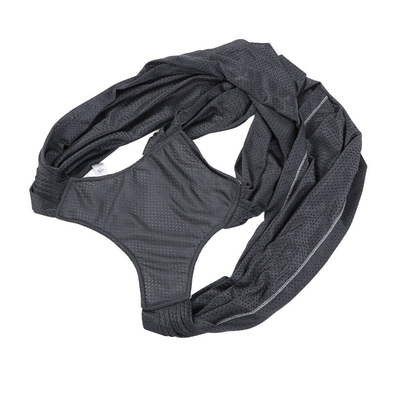 Baby Wrap Carrier Hands Free Breathable Adjustable Infant Cotton Sling For Toddler Black Large Size - Image 4