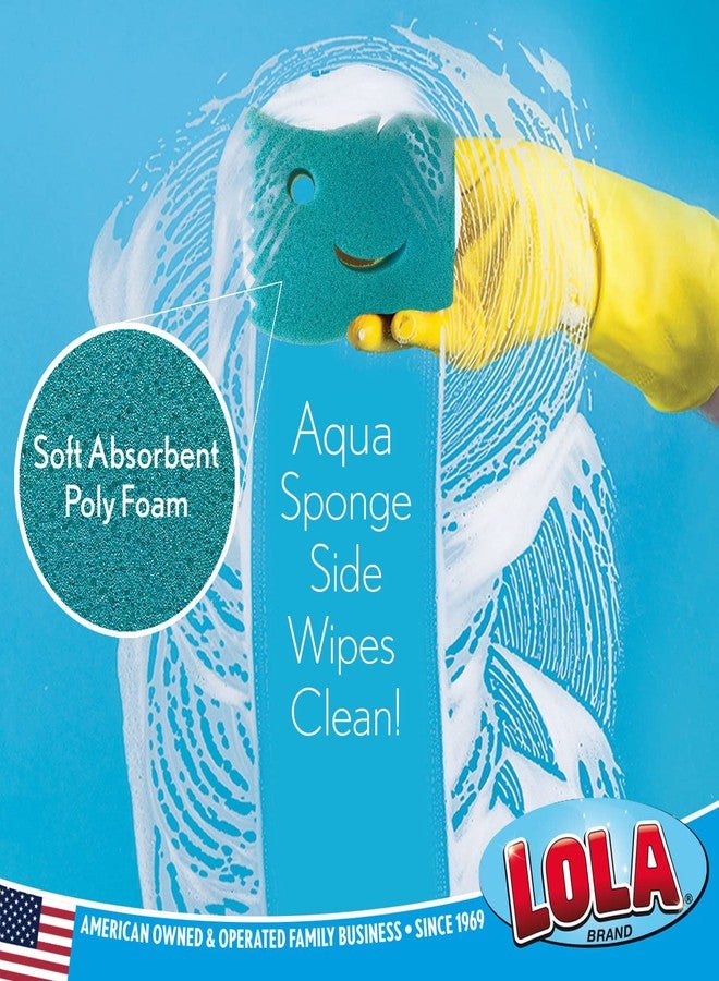LOLA Scrub N Wipe Boss, 9 Pack, Non-Scratch Scrubbing, 2-Sided Sponge, Remove Debris, Firm in Cold Water/Flexible in Warm Water, Made in USA - Image 5