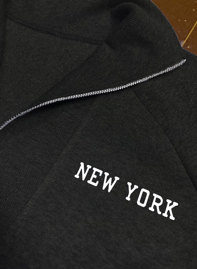 Take Two Black Relaxed Fit Sweatshirt with Zip Detail - Image 3