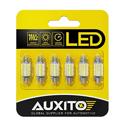 AUXITO مصابيح AUXITO DE3175 6418 LED 3175 6411 بيضاء 6500K شرائح 4014 31mm 36mm مصابيح فستون ساطعة LED بديلة لإضاءة سقف السيارة وإضاءة الباب وإضاءة الخريطة وإضاءة صندوق الأمتعة وإضاءة لوحة الترخيص، عبوة 6 قطع - Image 1