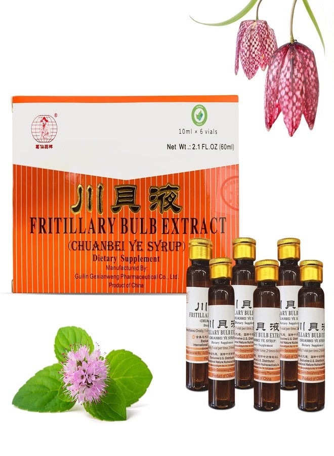 HerbsDepo Fritillary Bulb Extract - Sweet, Delicious, Non Drowsy and Effective Oral Liquid Dietary Supplement Cough Syrup (Chuanbei Ye Syrup - 6 Bottles (10 ml per - Image 1