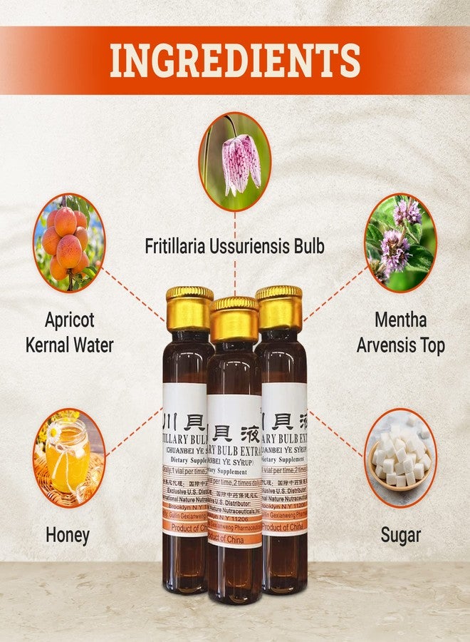 HerbsDepo Fritillary Bulb Extract - Sweet, Delicious, Non Drowsy and Effective Oral Liquid Dietary Supplement Cough Syrup (Chuanbei Ye Syrup - 6 Bottles (10 ml per - Image 4