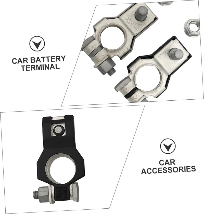 Vosarea 1Pair Vehicle Battery Terminal Connectors Tinned Clamp for Positive and Negative Posts Compact Design for Easy Installation and Storage Battery - Image 3