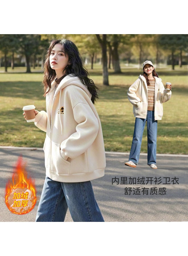 Flying in the snow Women's Outerwear Winter Casual Versatile Petite Fashion Cardigan Warm Top - Image 2