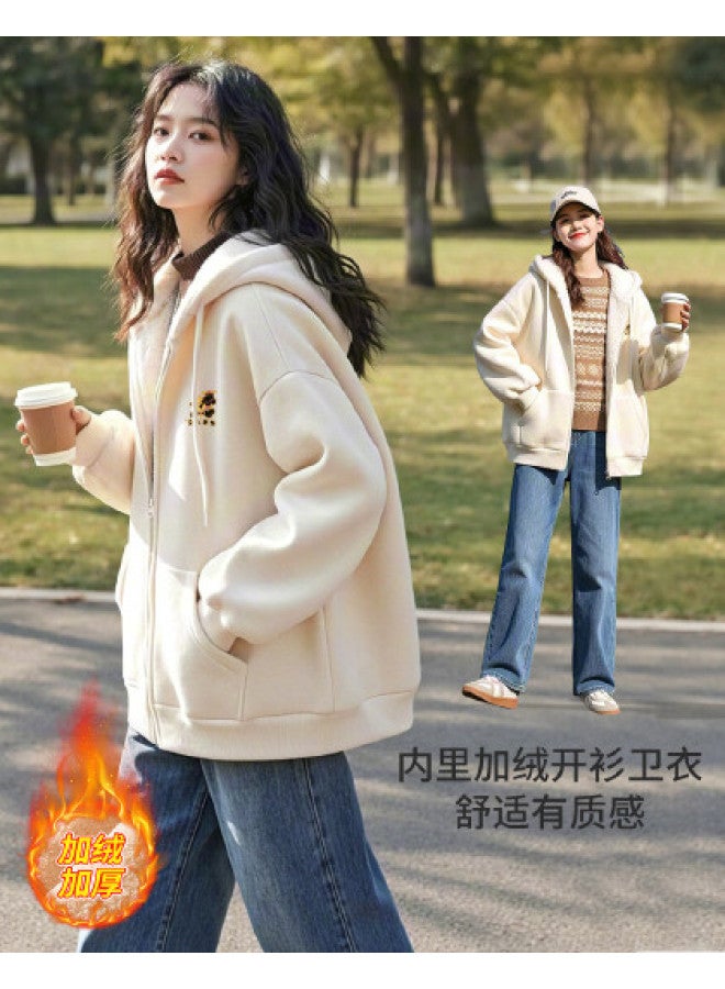 Flying in the snow Women's Outerwear Winter Casual Versatile Petite Fashion Cardigan Warm Top - Image 1