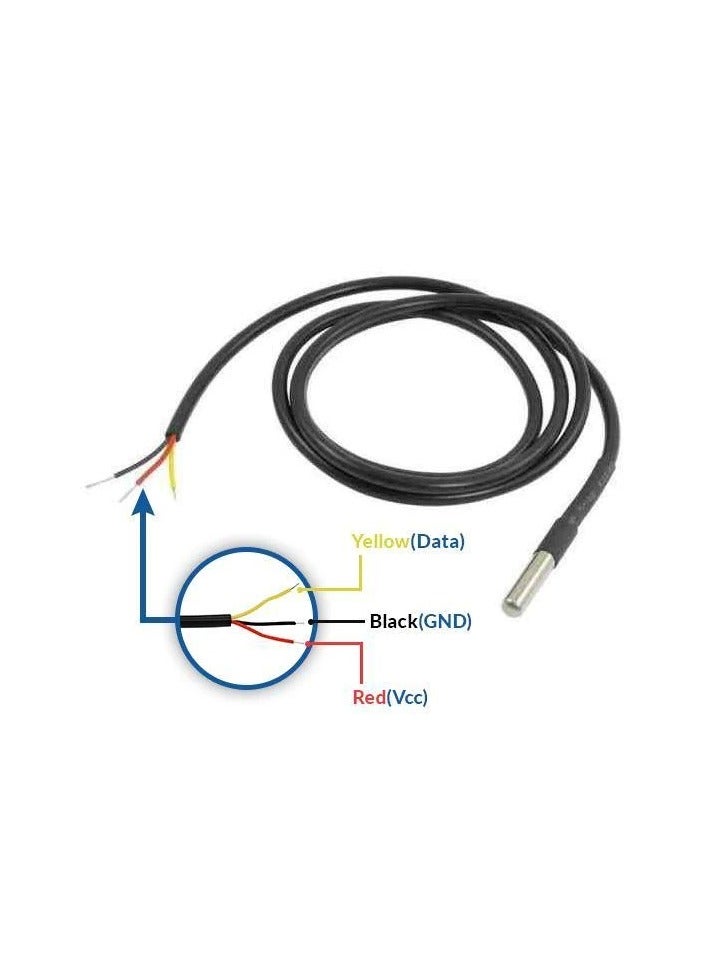 DS18B20 Waterproof Temperature Sensor Probe, compatible with Arduino, Raspberry Pi - Image 2