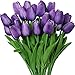 Nubry Nubry 30pcs Artificial Tulip Flowers Fake Real Touch Tulips Flower Bouquet for Wedding Arrangements Centerpieces Home  - Image 2