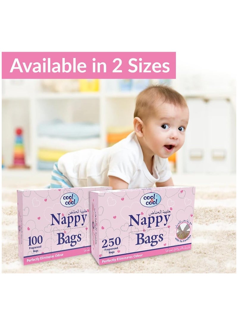 Cool & Cool Cool and Cool Nappy Bags 250's (Pack of 20) - Diaper Disposable Bags,Mildly Scented,Hygienic,Easy Tie Handle and Eliminates Odors - 5000 Pieces - Image 5