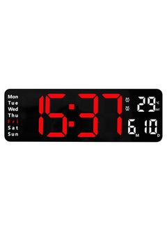Crony CRONY 6629 Red+White Electronic Clock LED Alarm clock Remote Control Digital Electronic Wall Clock Display Temperature week and calendar  - Image 1