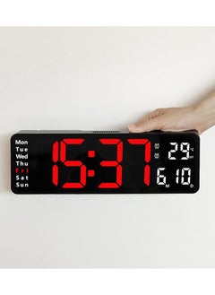 Crony CRONY 6629 Red+White Electronic Clock LED Alarm clock Remote Control Digital Electronic Wall Clock Display Temperature week and calendar  - Image 2