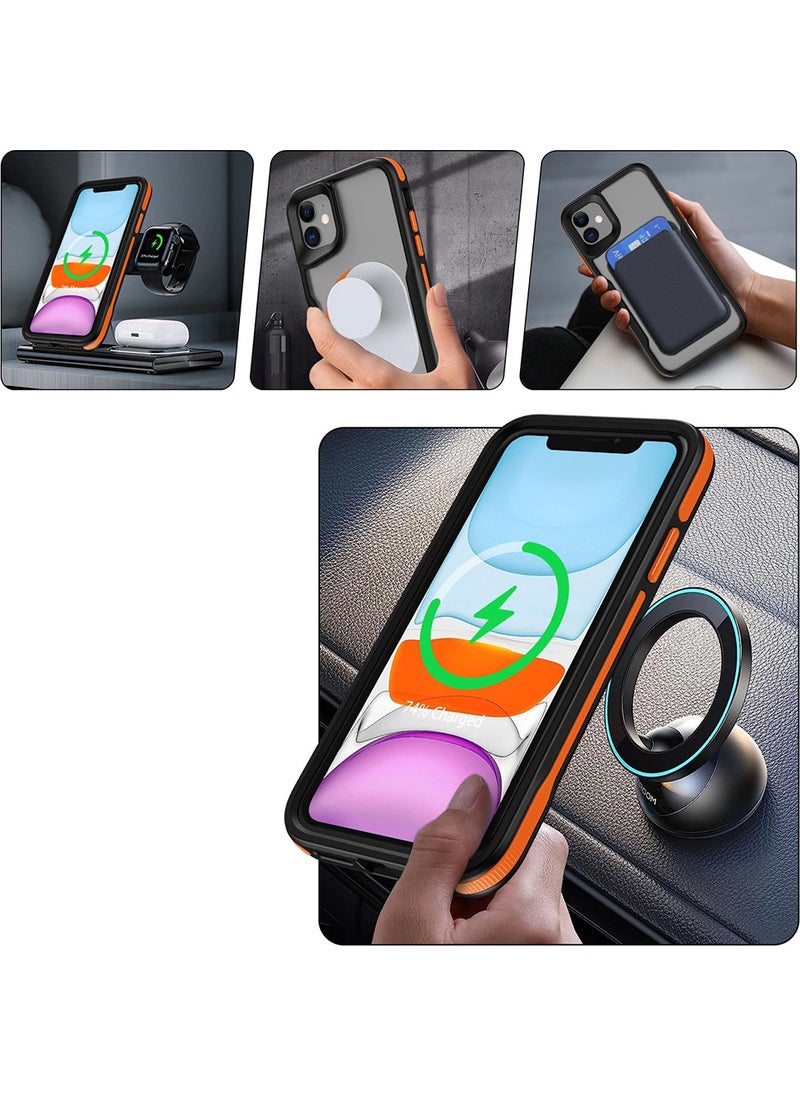 Coolacs - Apple iPhone 11 Compatible Case Magsafe Wireless Charging Feature Stripe Design Case Cover - Image 1